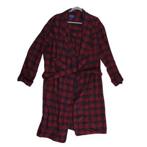 Pendleton Robe Mens Size Large Red Green Plaid Virgin Wool USA Vintage